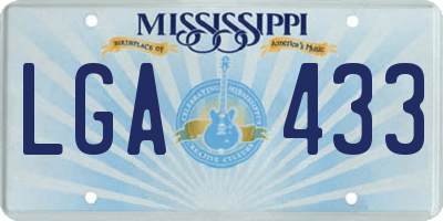 MS license plate LGA433