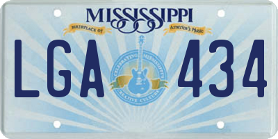 MS license plate LGA434