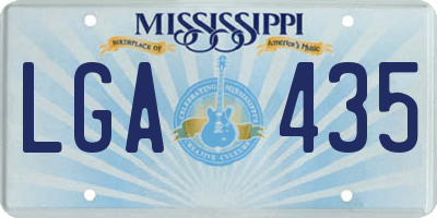 MS license plate LGA435