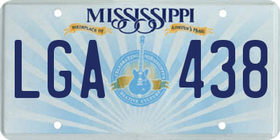 MS license plate LGA438