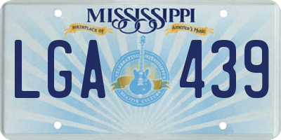 MS license plate LGA439