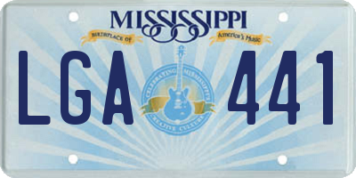 MS license plate LGA441