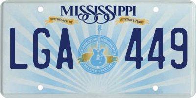MS license plate LGA449