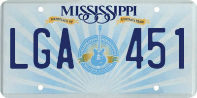 MS license plate LGA451