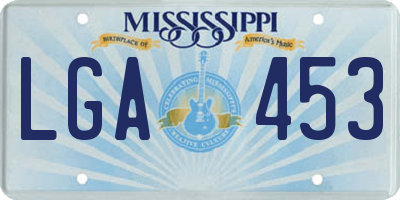 MS license plate LGA453