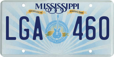 MS license plate LGA460