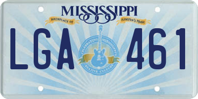 MS license plate LGA461