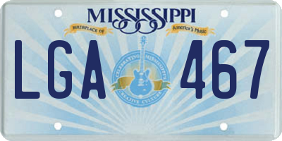 MS license plate LGA467