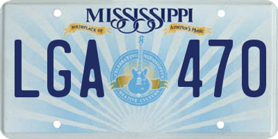MS license plate LGA470