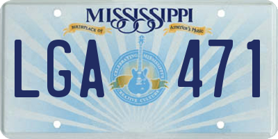 MS license plate LGA471