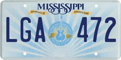 MS license plate LGA472