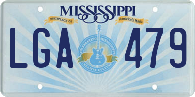MS license plate LGA479