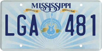 MS license plate LGA481