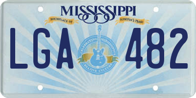 MS license plate LGA482