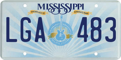 MS license plate LGA483