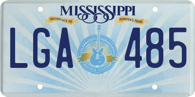 MS license plate LGA485