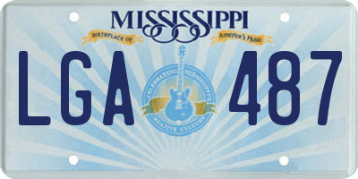 MS license plate LGA487