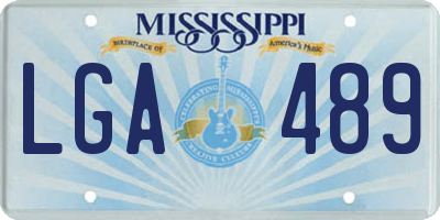 MS license plate LGA489