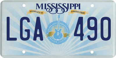 MS license plate LGA490