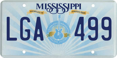 MS license plate LGA499