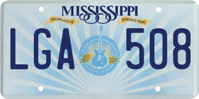 MS license plate LGA508