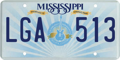 MS license plate LGA513