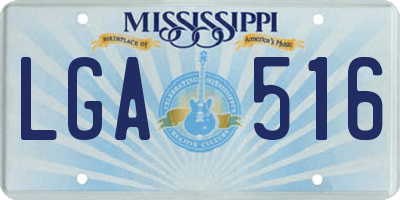 MS license plate LGA516