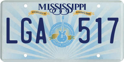 MS license plate LGA517