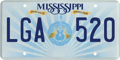 MS license plate LGA520
