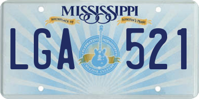 MS license plate LGA521