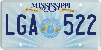 MS license plate LGA522