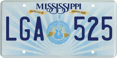 MS license plate LGA525