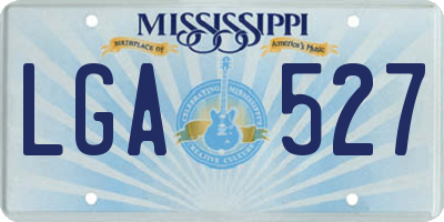 MS license plate LGA527