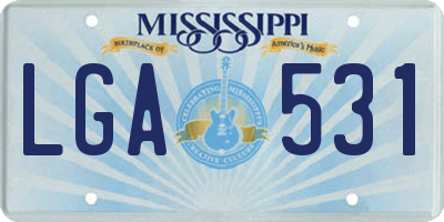 MS license plate LGA531