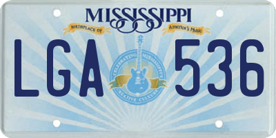 MS license plate LGA536