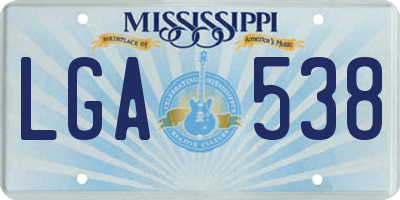 MS license plate LGA538