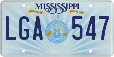MS license plate LGA547