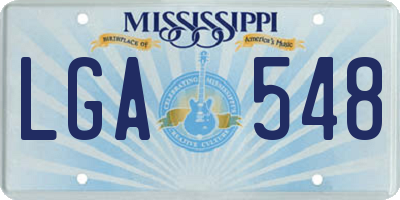 MS license plate LGA548