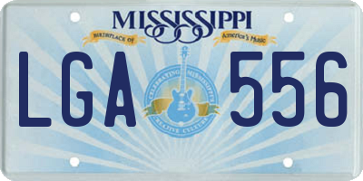 MS license plate LGA556