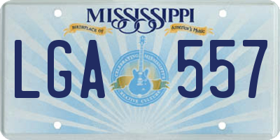 MS license plate LGA557