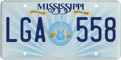 MS license plate LGA558