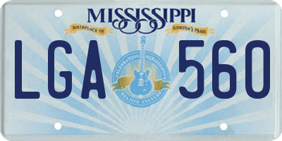 MS license plate LGA560