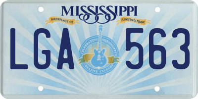 MS license plate LGA563