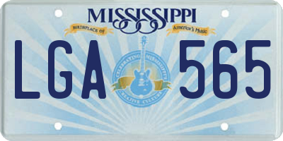 MS license plate LGA565