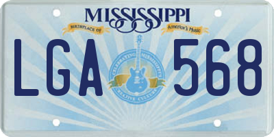 MS license plate LGA568