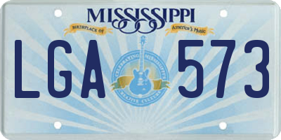 MS license plate LGA573