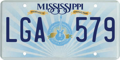 MS license plate LGA579