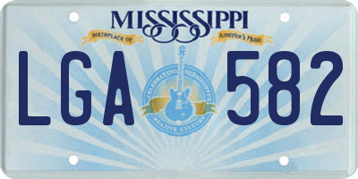 MS license plate LGA582