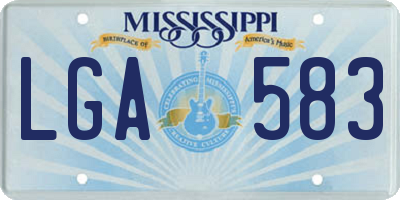 MS license plate LGA583
