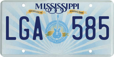 MS license plate LGA585